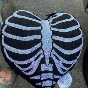 Heart-Shaped Skeleton Pillow